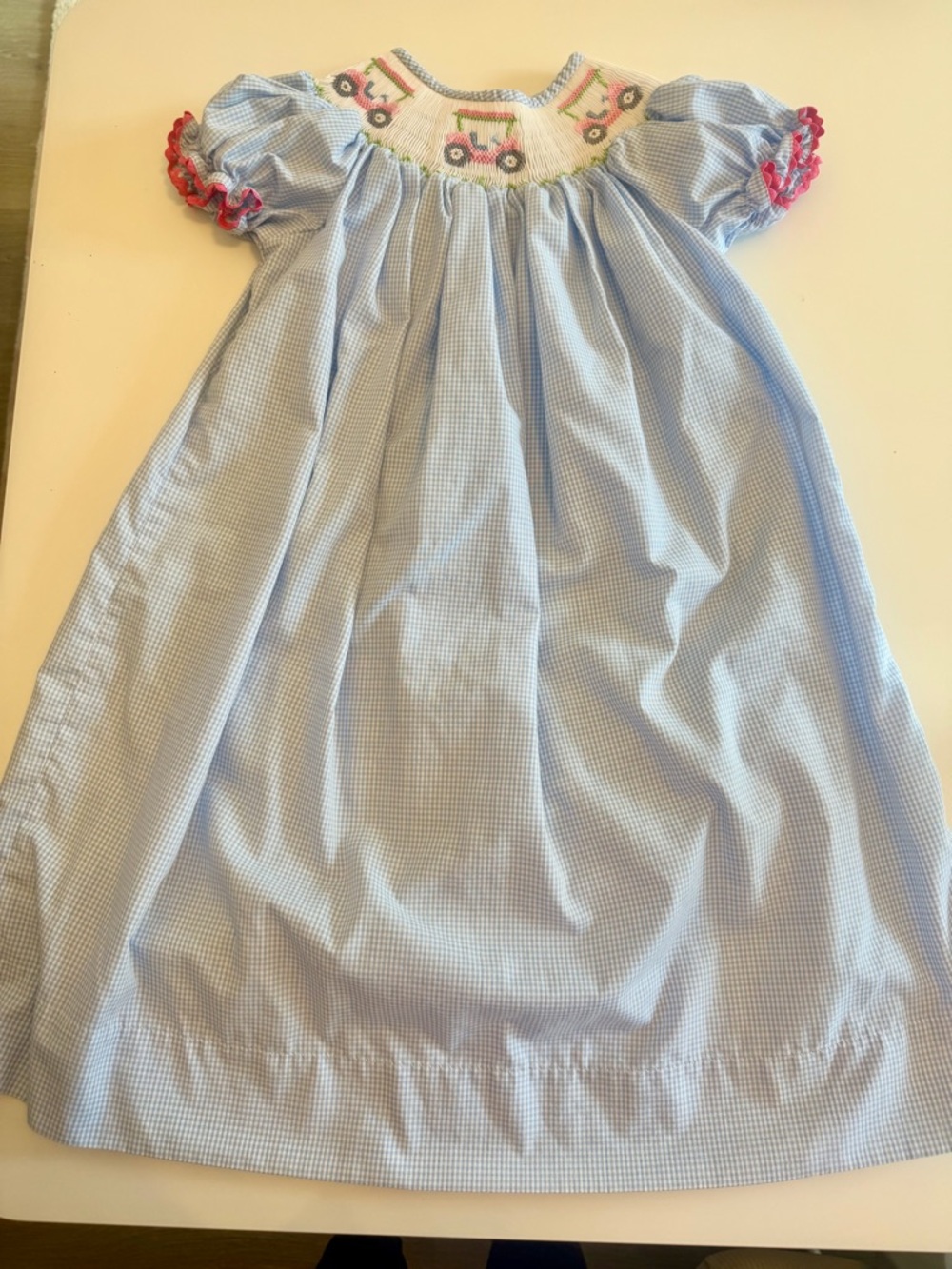 Classic Whimsy Girls' Light Blue Smocked Golf Dress